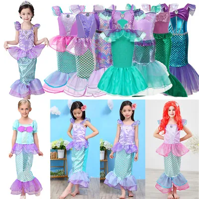 Buy Kids Girls Mermaid Lovely Costume Cosply Princess Halloween Birthday Party Dress • 6.17£