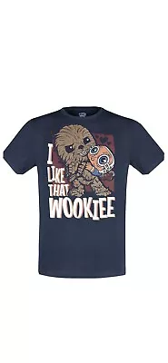 Buy Star Wars Funko Tee T-Shirt New I Like That Wookie Size L Large Navy Chewbacca • 15.95£