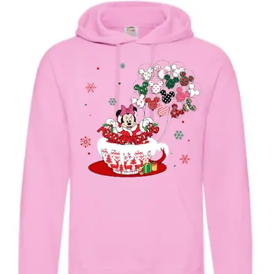 Buy Ladies Pink Christmas Hoody Teacup Xmas Design Women's Hoody Winter Disney UK • 19.99£