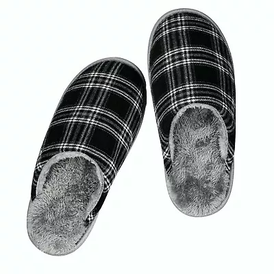 Buy Mens Womens Ladies Fluffy Slippers Fleece Lined House Slippers Indoor Shoes Size • 7.83£