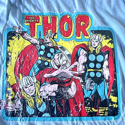 Buy Marvel Thor T-Shirt Mens XL Blue 21  Pit-to-Pit Short Sleeve Round Neck Comics • 18.90£