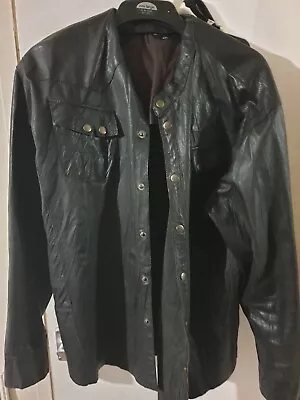 Buy Mens Large Genuine Leather/Goat Skin Shirt Size XXL Gay Interest  • 19.99£