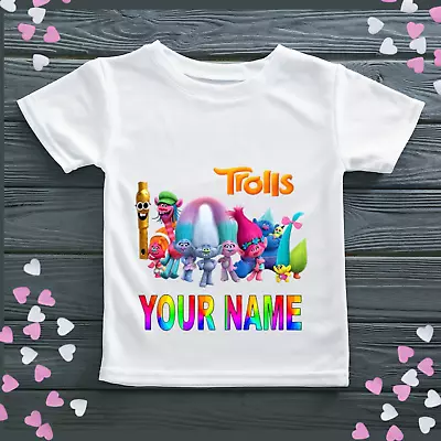 Buy Personalised Trolls Birthday T-shirts • 9.99£
