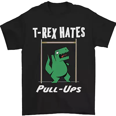 Buy T-Rex Hates Pull Ups Gym Funny Dinosaurs Mens T-Shirt 100% Cotton • 10.48£