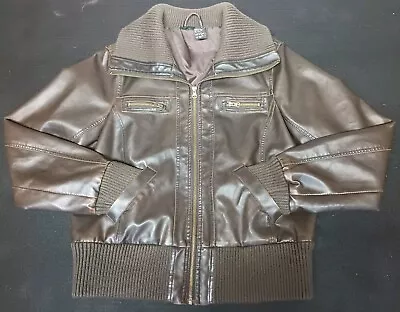 Buy Vintage Women's Vanity Distressed Bomber Jacket Vegan Leather Size XL • 21.26£