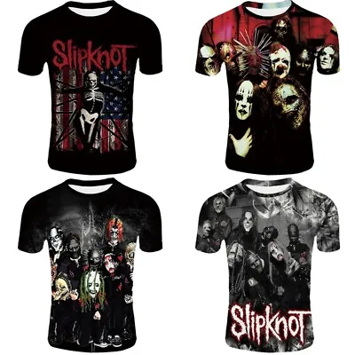 Buy Kids Adult Slipknot Rock Band 3D Short Sleeve T-Shirt Tee Pullover Top Gifts UK • 6.96£