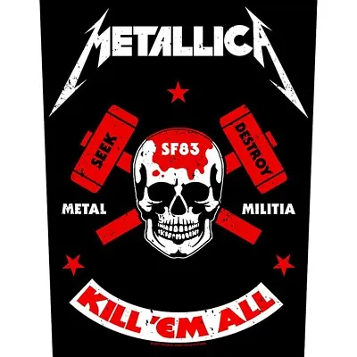 Buy METALLICA BACK PATCH: METAL MILITIA: Kill Em All Album Skull Official Merch Gift • 8.95£