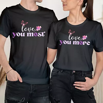 Buy Love You More Happy Valentine's Day Love Goals Couple Love Matching T-Shirts #VD • 9.99£