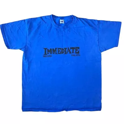 Buy Immediate Records Blue T Shirt XL Record Shop Vinyl Music Oversized Graphic • 22.50£