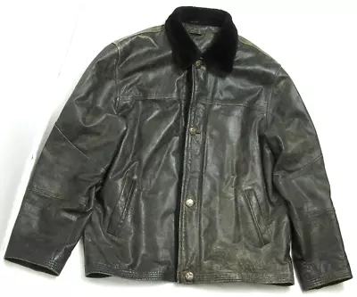 Buy VINCINI Men's Slightly Padded Leather Jacket Size XXL • 34£