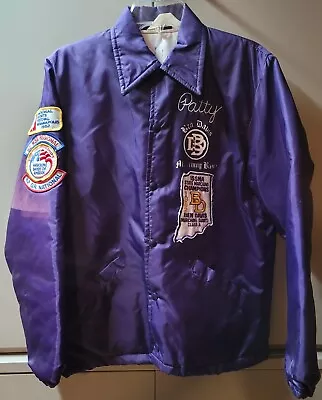 Buy Vintage 1982 Ben Davis Marching Band HIGH SCHOOL FLAGS VINAL JACKET WITH PATCHES • 37.89£