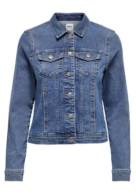 Buy ONLY Wonder Classic Denim Jacket In Mid Blue Ladies UK Size 34 #REF153 • 14.99£