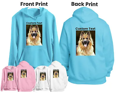 Buy Custom Photo Hoodie Front Back Print Personalised Hen Party Picture Text Jumper • 29.95£