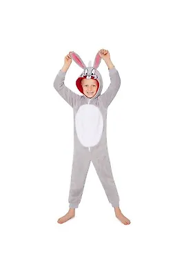 Buy Looney Tunes Kids Boys Bugs Bunny All In One Pyjama 3D Hood Long Sleeved • 19.49£