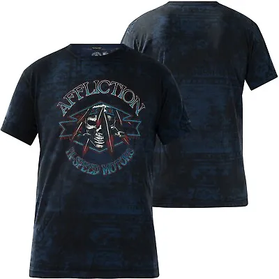 Buy Affliction T-Shirt Diamond Head Blue • 58.44£