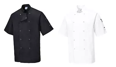 Buy Portweast C733 Stylish Cumbria Chefs Jacket Short Sleeve Hardwearing Chefswear  • 18.49£