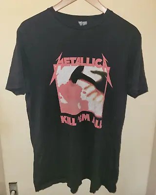 Buy Metallica Kill Em All T Shirt Size L Distressed Print Thrash Metal Rock Big 4 • 16.99£