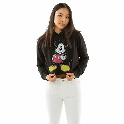Buy Official Disney LadiesCropped Hood Mickey Classic Black S - XL • 22.49£