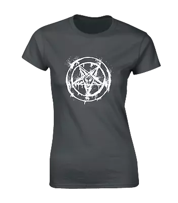 Buy Dripping Pentagram Ladies T Shirt Devil Demon Design Oiuja Board Rock Metal Top • 7.99£
