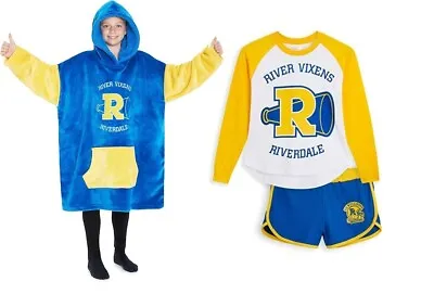 Buy Girls Oversized Hoodie Blanket + Pyjamas Set Riverdale Pjs Fleece 3 Piece Gift • 11.95£