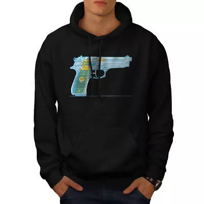 Buy Wellcoda Transcluent Gun Mens Hoodie, Gold Bullet Casual Hooded Sweatshirt • 26.99£