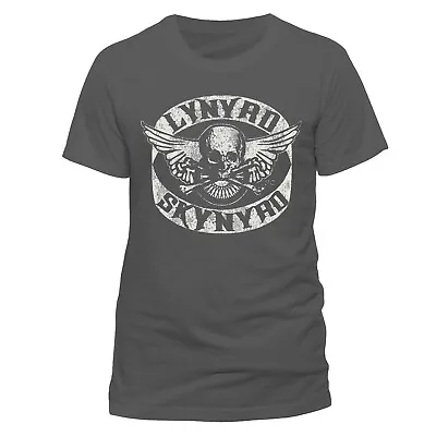 Buy Lynyrd Skynyrd T Shirt Biker Patch Officially Licensed Mens Grey Classic Rock • 15.47£