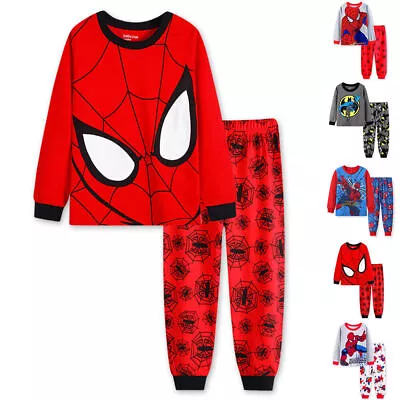 Buy Boys Kids Pyjamas Nightwear Spiderman Batman Printed Pajamas Pjs Set Sleepwear • 7.79£