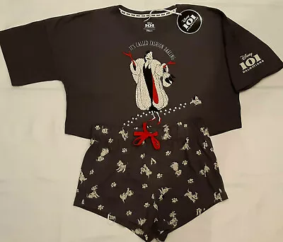 Buy Cruella 101 Dalmations Ladies Top & Shorts Pyjama Set Pj's Bnwt Primark Licensed • 17.95£