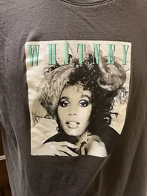 Buy Whitney Houston Women's Graphic Crewneck T-Shirt Short Sleeve Gray Size Large • 15.12£