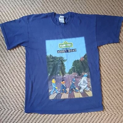 Buy Vintage Screen Stars Sesame Street Crossing Abbey Road Beatles T-Shirt 1998 L • 44.95£