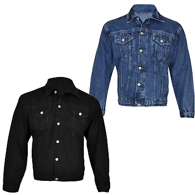 Buy Mens Denim Jeans Jacket Causal Classic Tough Heavy Duty Work Wear Trucker Coat • 15.49£