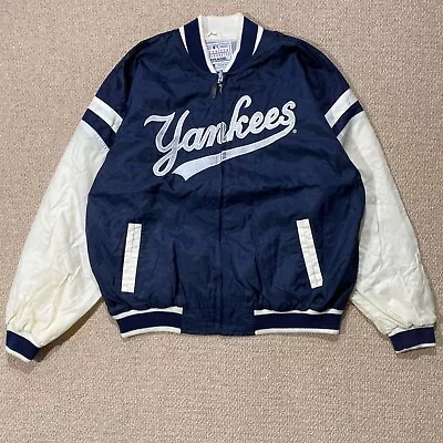 Buy VINTAGE New York Yankees Jacket Mens Medium Blue White MLB Baseball Varsity USA • 44.99£