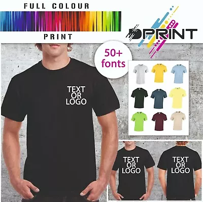 Buy Custom Printed T Shirt Heavy Cotton Personalised Work Wear Business New Colours! • 11.99£