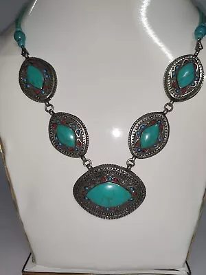 Buy Handcrafted Turquoise Eye Necklace Mystical Turquoise Jewelry Symbolic Necklace • 5.99£