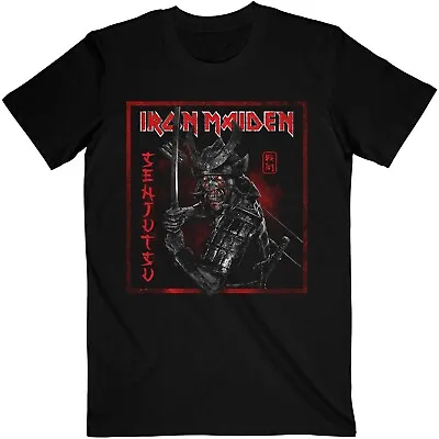 Buy Iron Maiden T-Shirt Mens Black Official Senjutsu Red Distressed Short Sleeve • 14.95£