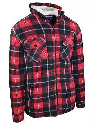 Buy Hazy Blue Mens Kids Sherpa Fleece Padded Baxter Lumberjack Shirt Jacket • 19.99£