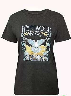 Buy Fleetwood Mac ‘Dreams’ Dove Ladies Grey T Shirt 12/14 • 9.99£