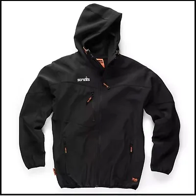 Buy Scruffs Worker Softshell Black Jacket Men's Workwear Work Coat Fleece Lined • 32.95£