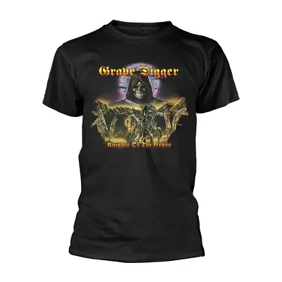Buy GRAVE DIGGER - KNIGHTS OF THE CROSS BLACK T-Shirt, Front & Back Print Large • 19.11£