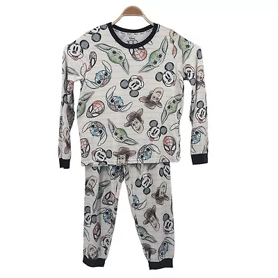 Buy Unisex Disney 100 Character Mash Up 2pc Matching Family Pajama Set Size Medium • 9.47£