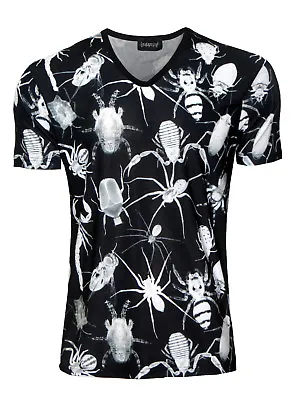 Buy Men's Crawlers Tarantula Spiders Scorpion Beetle Alternative V-Neck T-Shirt Top • 21.99£