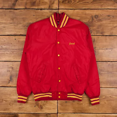Buy Vintage Rennog Varsity Jacket S American Football Red Snap • 29.15£