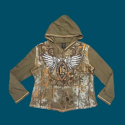 Buy Suzie In The City Womens Full Zip Hoodie Size XL USA Graphic Print Grunge Wings • 18.34£
