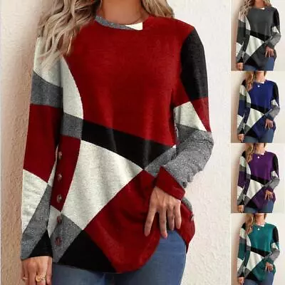 Buy Womens Tee T Shirts Ladies Long Sleeve Pullover Tops Tunic Blouse Plus SizeS-5XL • 17.99£