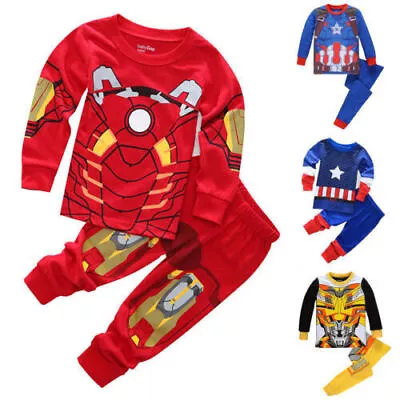 Buy Marvel Hero Iron Man Pyjamas Kids Boys Sleepwear Thermal Underwear Warm Clothes • 11.55£