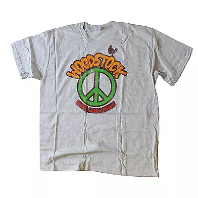 Buy Woodstock Peace Love & Music Festival 1969 OFFICIAL Retro Grey T-Shirt 5A SALE • 11.95£