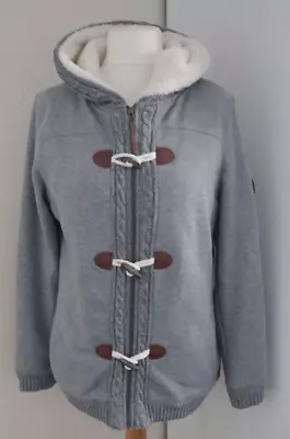 Buy Animal Womens Heavy Grey Hooded Jacket With Teddy Fleece Lining.  Size 14 • 22.95£
