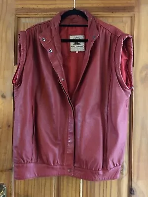 Buy Halloween Stranger Things Thriller 1980’s Vintage Red Leather Jacket Size 14 • 55£