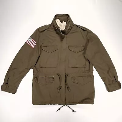 Buy Ralph Lauren Denim Supply Beaded American US Flag Military Field Jacket Womens L • 184.71£