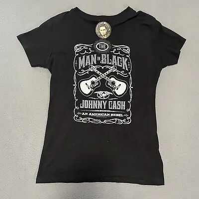 Buy Johnny Cash T-Shirt Black The Man In Black Sun Record Company Guitars Large • 14.20£